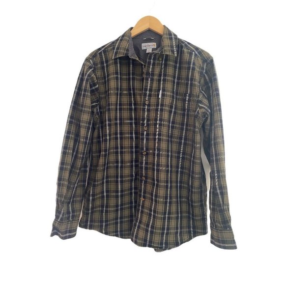Carhartt Other - Carhartt Plaid Cotton Long Sleeve Relaxed Fit Button Down Shirt Size M